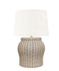 Bridgeport Rattan Table Lamp, White Wash