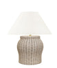 Bridgeport Rattan Table Lamp, White Wash