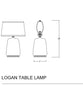 Logan Table Lamp, Indigo
