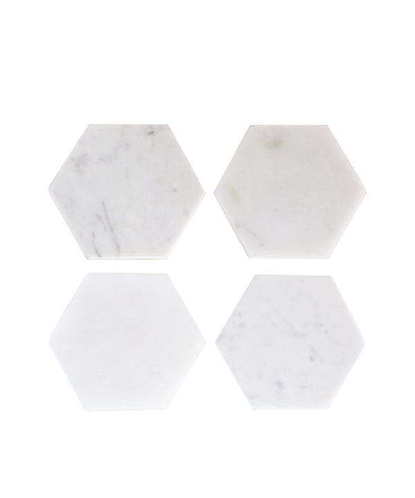 Set of 4 Marble Hex Coasters