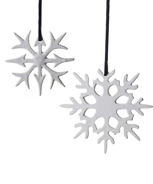 Snowflake Ornaments, Porcelain White