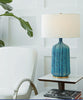 Culloden Table Lamp, Pebbled Aquamarine