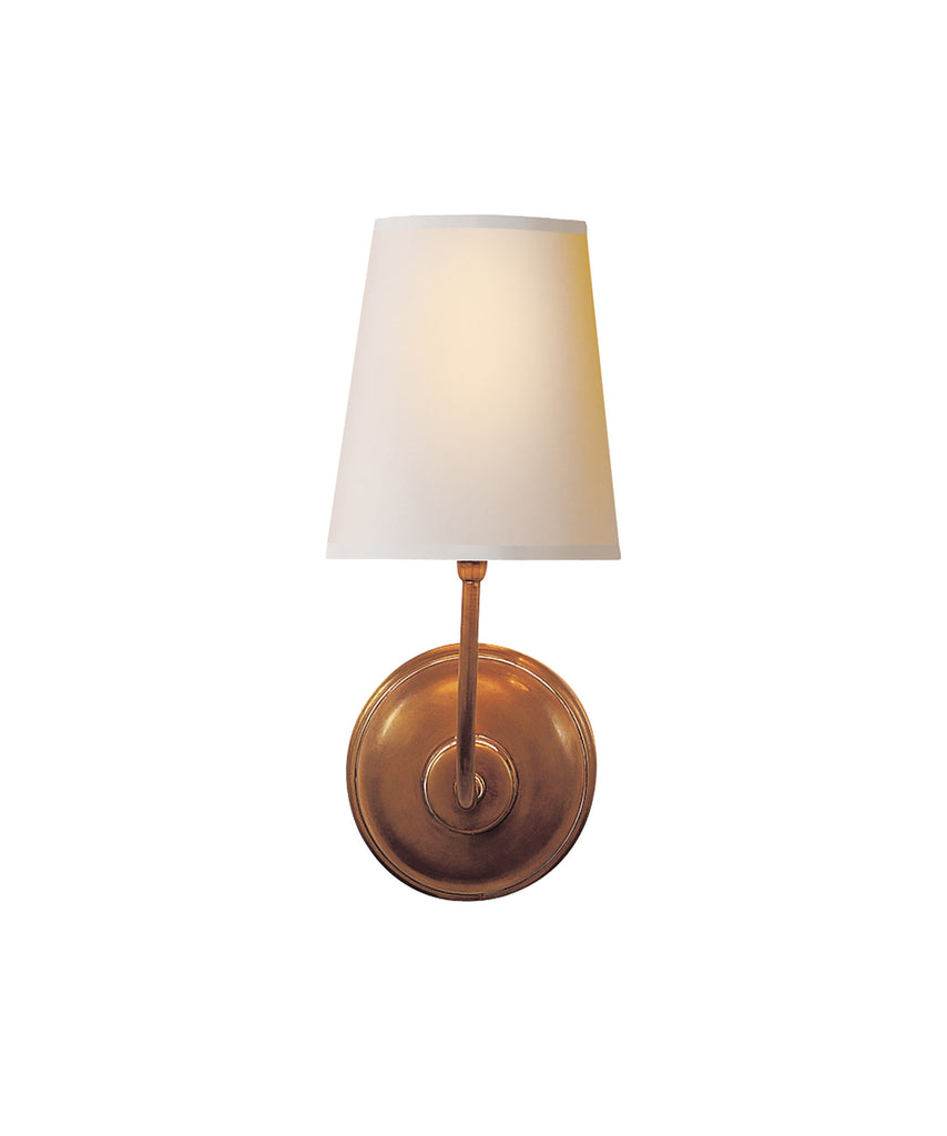 Vendome Single Wall Sconce, Antique Brass