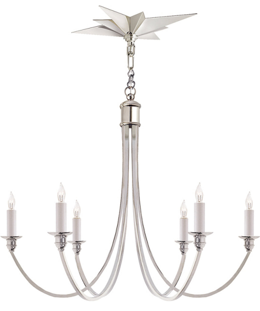 Venetian 6-Light Chandelier with Star Canopy, Polished Nickel