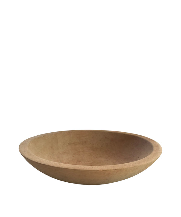 Vintage Round Wooden Bowl, 9" wide