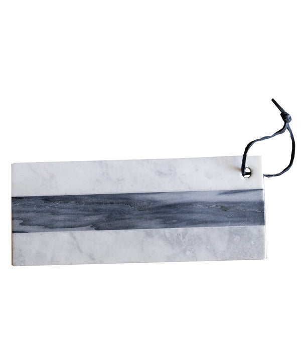 Small White and Grey Stripe Marble Cheese Board