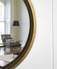 Round Convex Mirror, Antique Gold