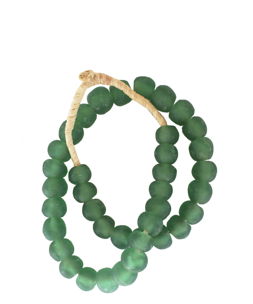 Recycled Glass Beads, Green