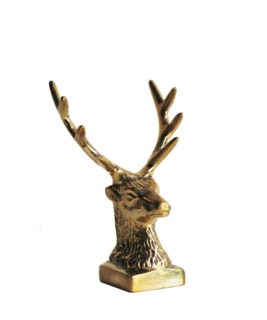 Solid Brass Deer Head Pen Holder