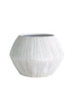 Etched Faceted Pot, White