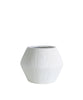 Etched Faceted Pot, White