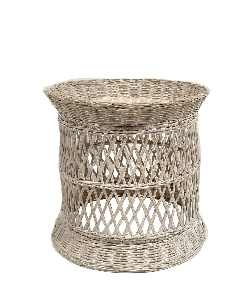 Laguna White Wash Rattan Side Table