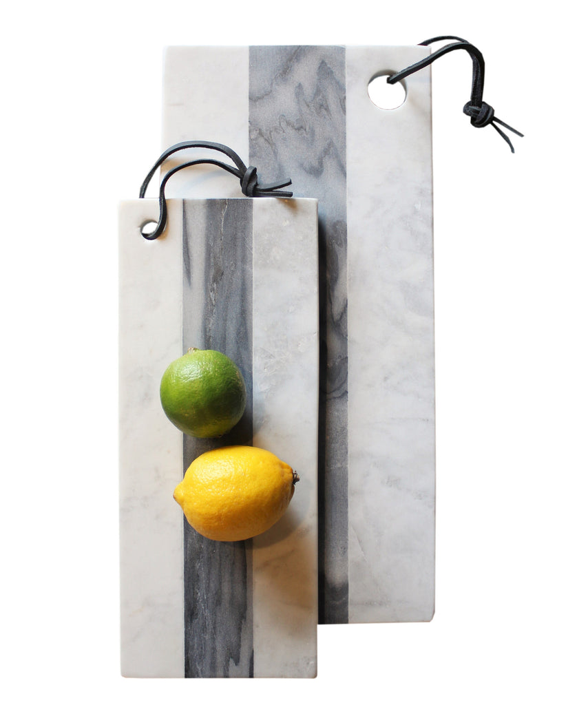 White and Grey Stripe Marble Cheese Board