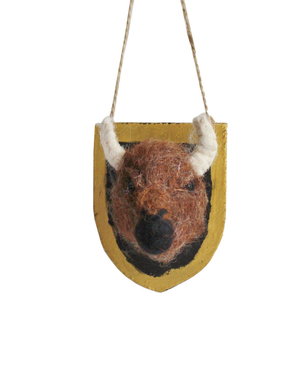 Woodland Felt Plaque, Buffalo Ornament