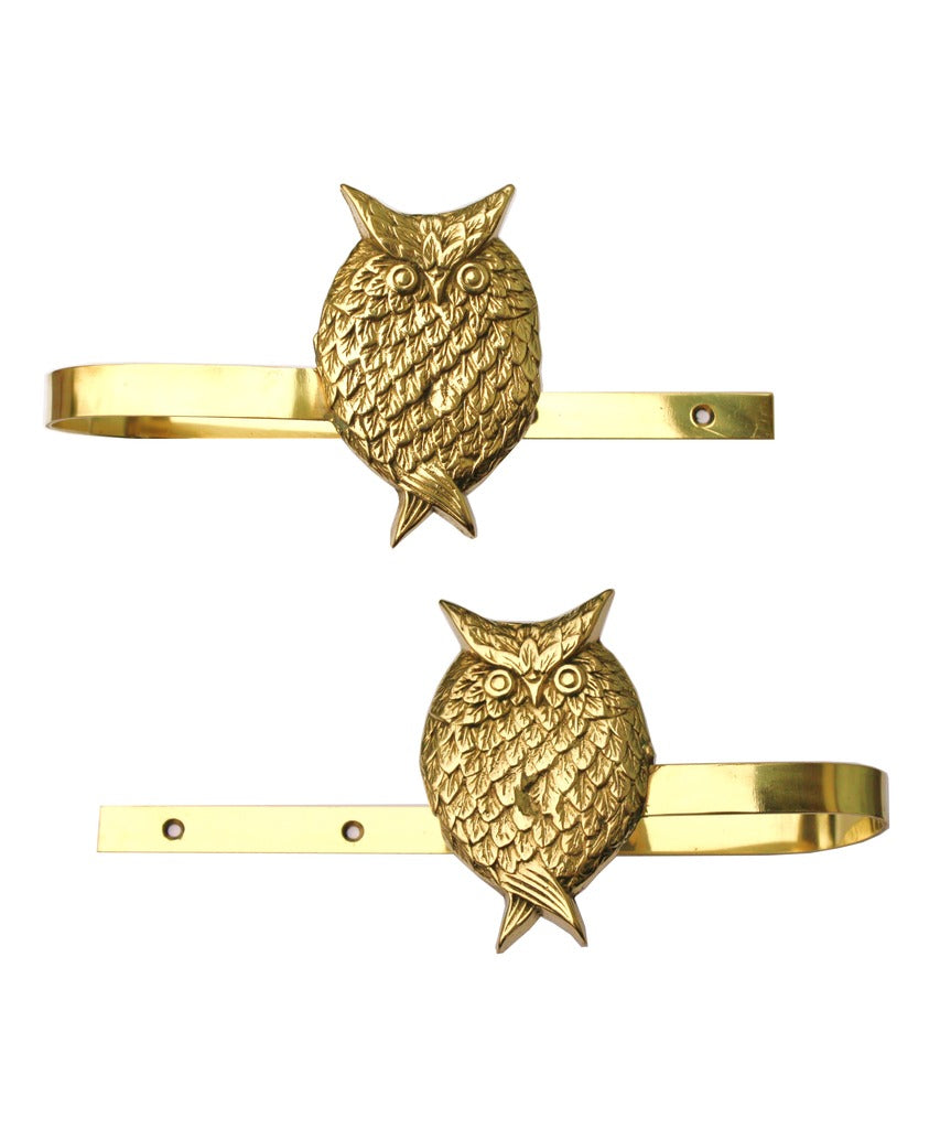 Brass Owl Curtain Tie Backs