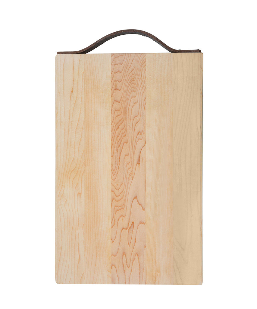 Santa Monica Maple Serving Board, Rectangular with Leather Handle