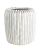 Ridge Ceramic Vase, White