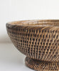 Small Round Pedestal Fruit Bowl, Brown