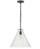 Large Katie Conical Pendant, Clear Glass with Bronze