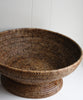 Large Round Pedestal Fruit Bowl, Brown