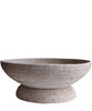 Large Round Pedestal Fruit Bowl, White Wash