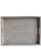 Large Woven Rectangular Serving Tray, White Wash