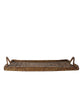 Woven Rectangular Serving Tray with Handles, Antique Brown