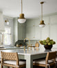 Precision Small Pendant, Antique-Burnished Brass with White Glass