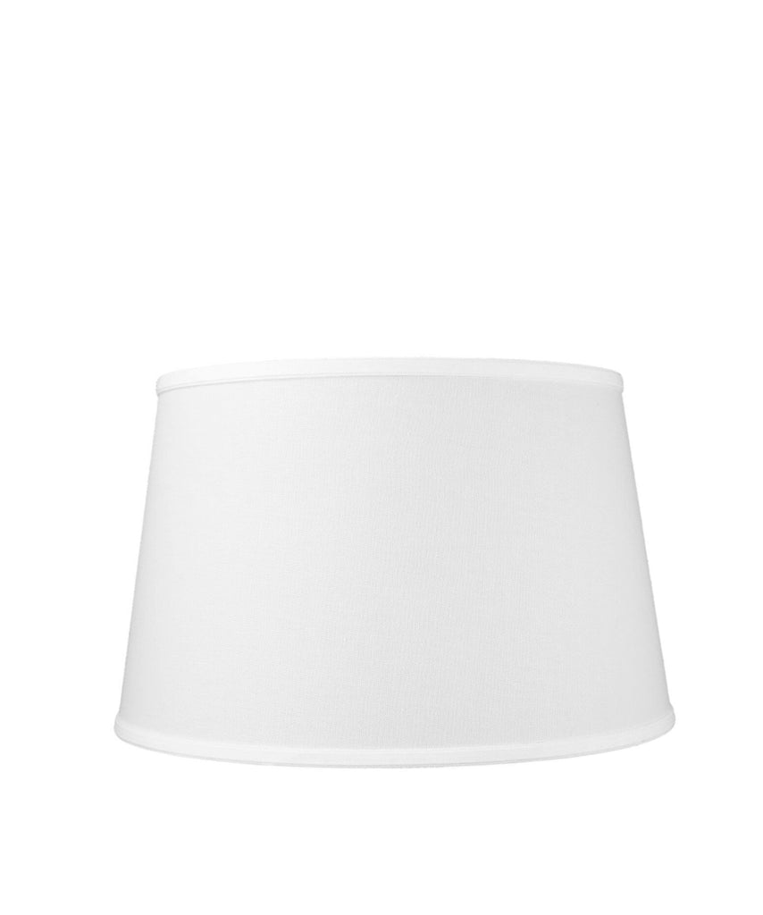 Linen Drum Lampshade in White, Medium