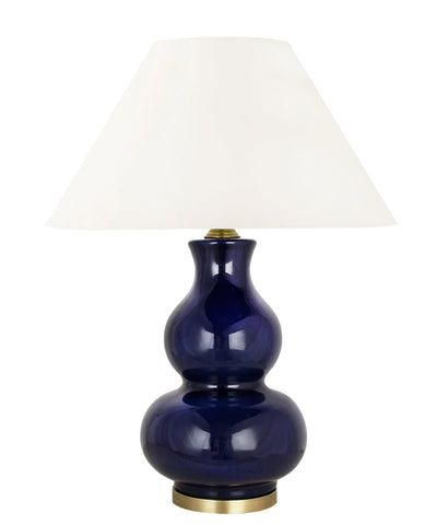 Addison Gourd Table Lamp, Navy