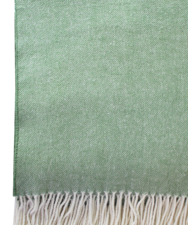 Italian Herringbone Throw Blanket, Green