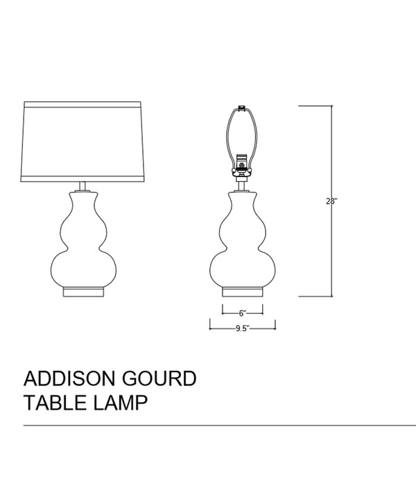 Addison Gourd Table Lamp, White