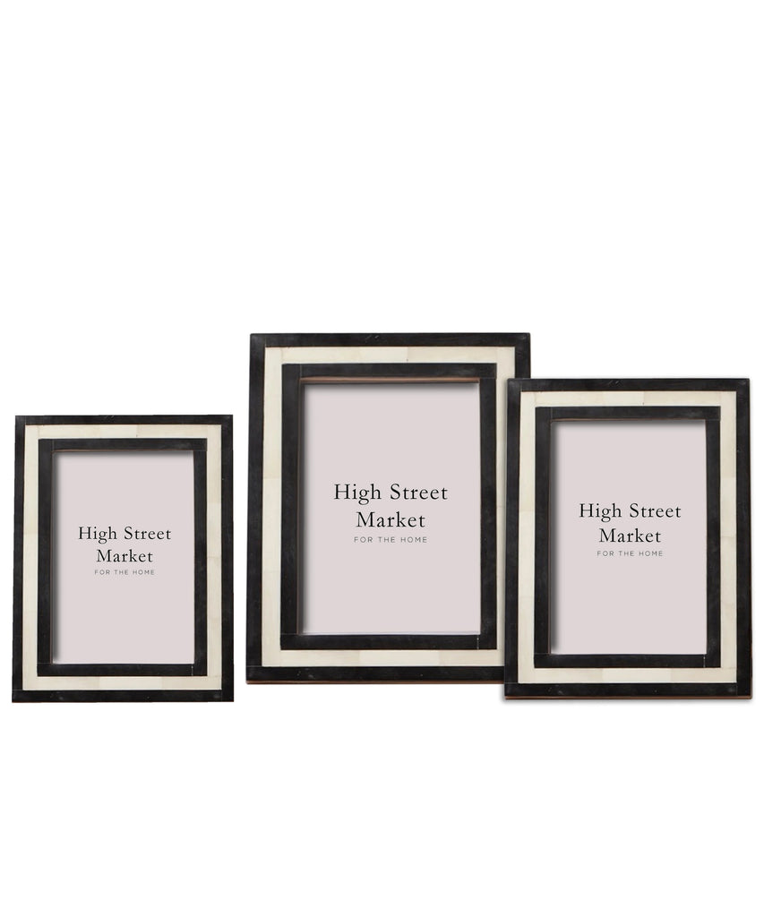 Black & White Bone Striped Frame