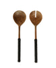 Barton Leather Wrapped Serving Set, Teak & Black Leather