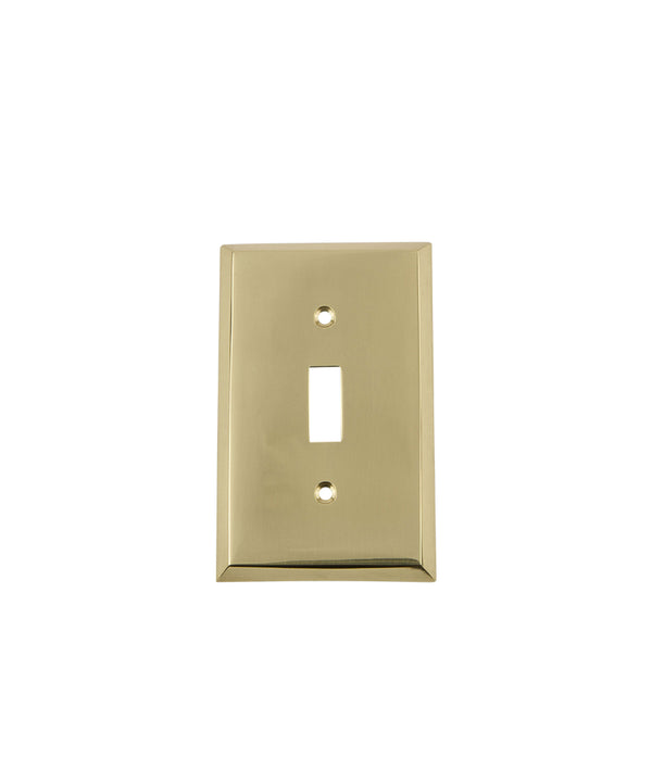 Philadelphia Switch & Outlet Plate, Unlacquered Brass
