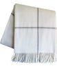 Italian Cashmere Throw Blanket, Winter White Windowpane
