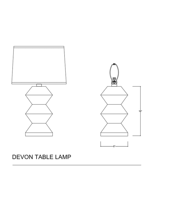 Devon Table Lamp, White
