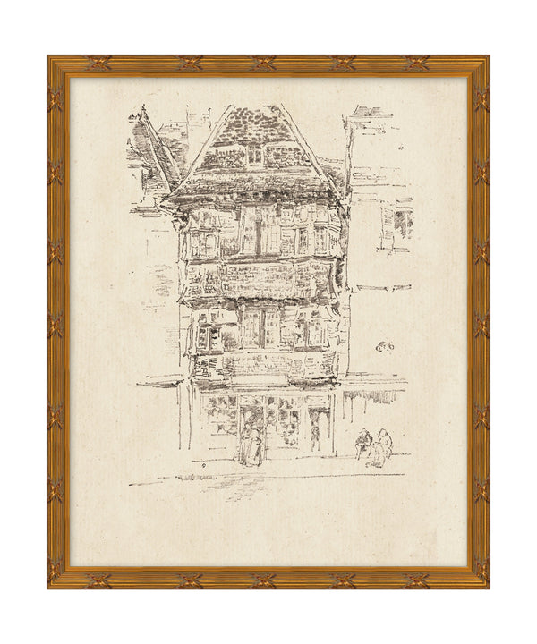 City Townhouse Etching Sketch