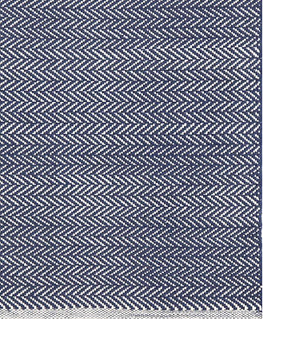 Herringbone Indigo Woven Cotton Rug
