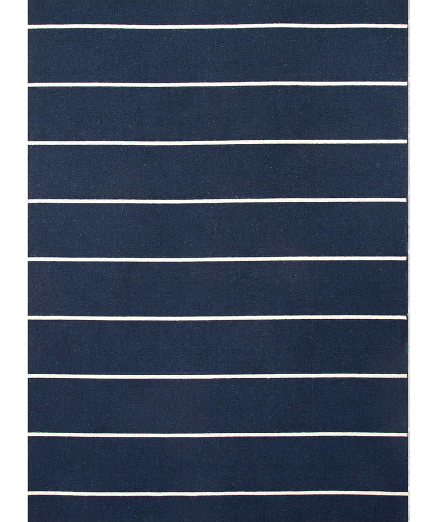 Cape Cod Stripe Flat Weave Rug, Navy