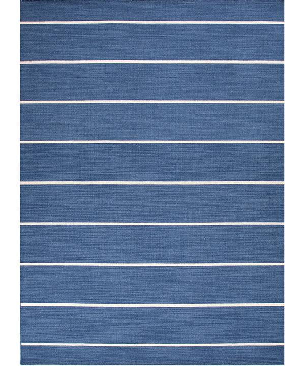 Cape Cod Stripe Flat Weave Rug, Denim
