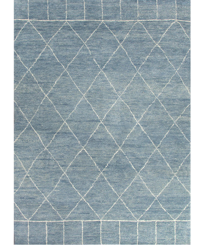 Tangier Hand-Knotted Wool Rug, Slate Blue