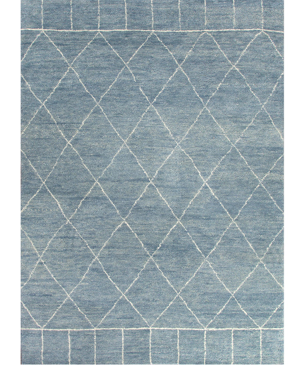 Tangier Hand-Knotted Wool Rug, Slate Blue