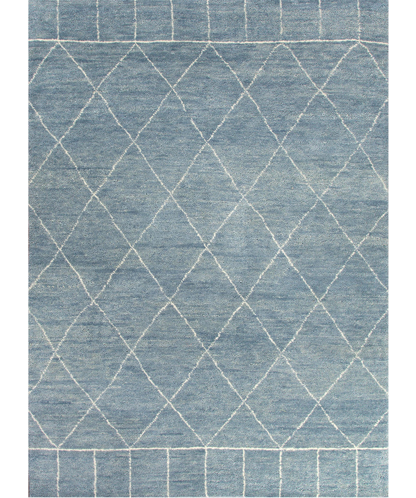 Tangier Hand-Knotted Wool Rug, Slate Blue