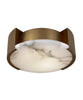 Melange Small Flush Mount Lamp, Antique-Burnished Brass with Alabaster