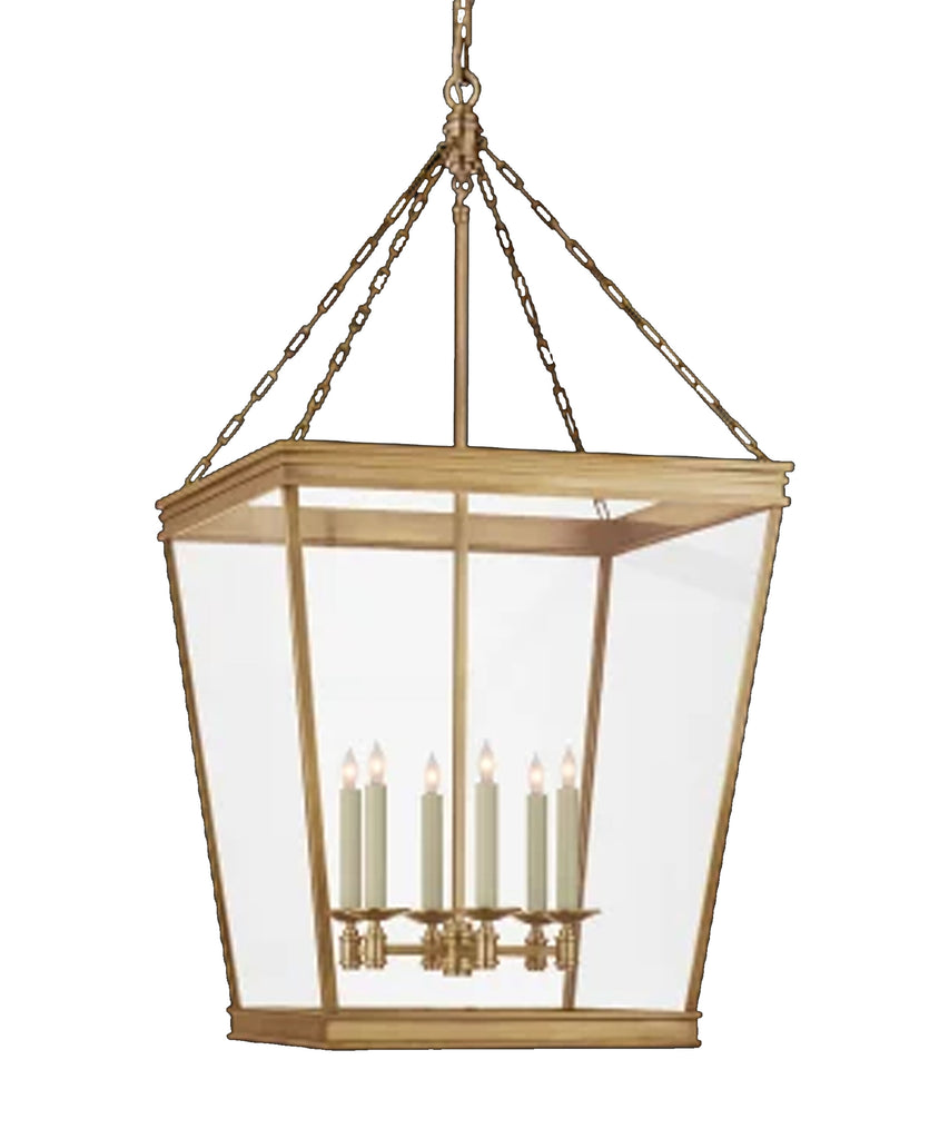 Large Launceton Hanging Lantern Antique Burnished Brass