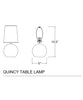 Quincy Round Accent Lamp with Linen Shade, Antique Brass