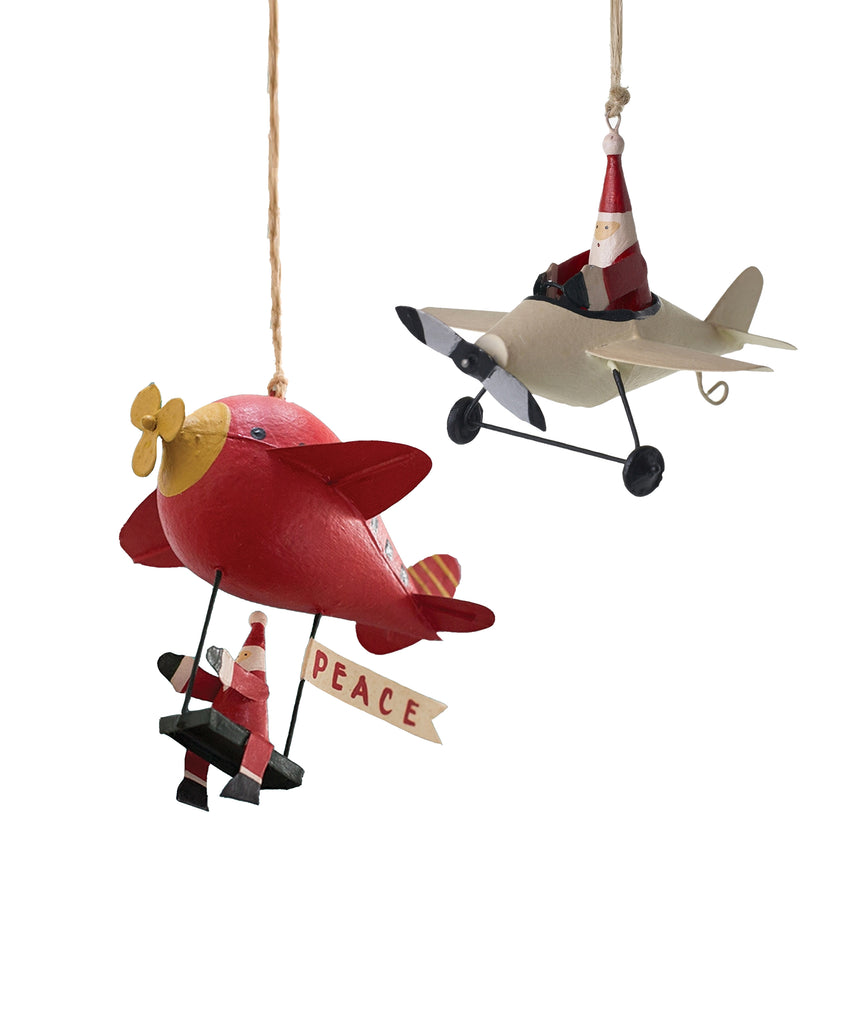 Aviator Santa Ornaments