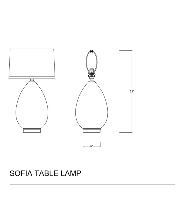Sophia Table Lamp, Sky