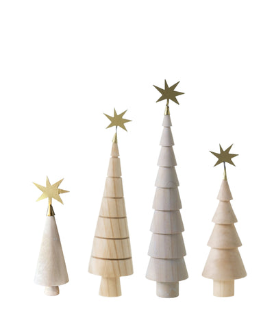 Natural Wood Trees with Rustic Metal Stars
